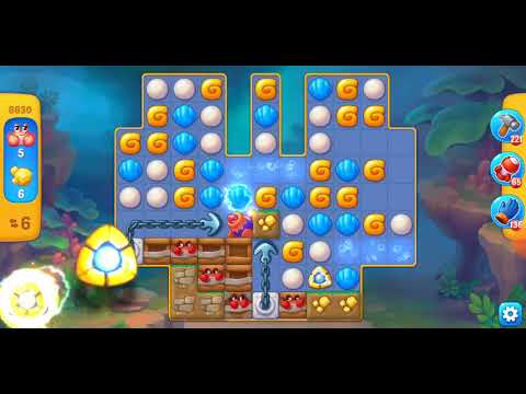 Fishdom. 8630 level no boosters and diamonds. 13 moves (❌ no lightning)