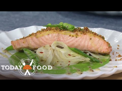 Herb-crusted salmon and veggies: Get Curtis Stone’s recipe