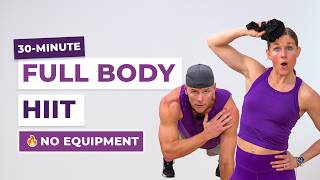 30-Minute NO EQUIPMENT HIIT Workout (No Burpees + No Repeats)