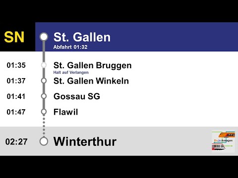 Thurbo/THB Ansagen | SN St. Gallen - Winterthur | BoJa Ansagen