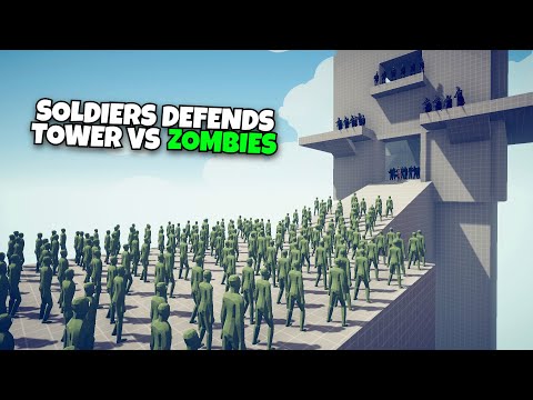 SOLDIERS DEFENDS TOWER VS ZOMBIES - Totally Accurate Battle Simulator TABS