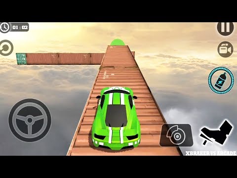 Impossible Stunt Car Tracks 3D Green Vehicle Driving levels 3 to 8 - Android GamePlay 2019
