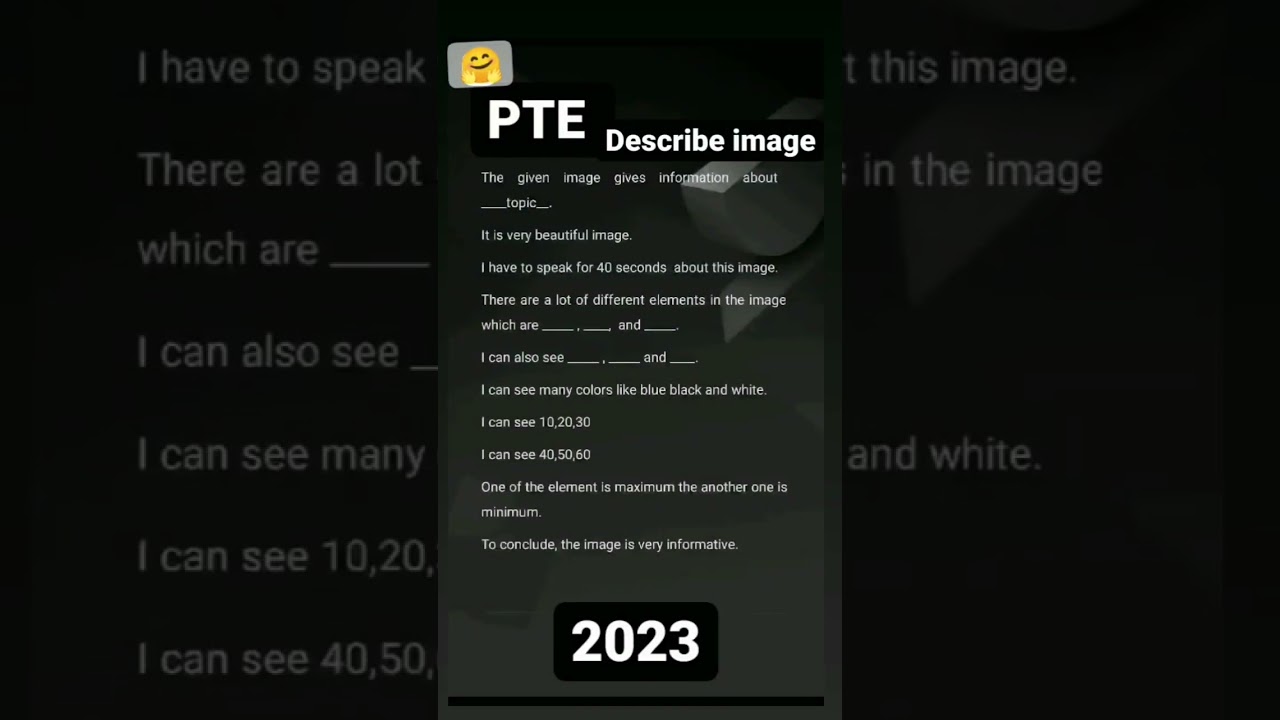 Pte exam new describe image template updated