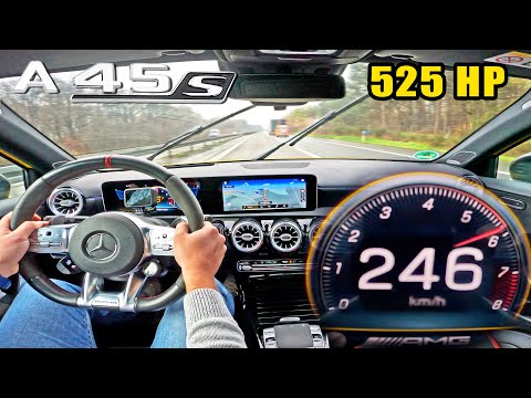 525HP Mercedes AMG A45 S POSAIDON is LOUD on a WET AUTOBAHN