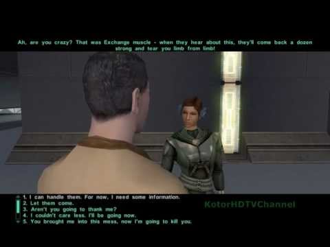 Kotor 2 TSL RCM 1.7 Walkthrough part 30 - Nar Shaddaa Landing Pad ( Light Side Female )