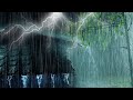 Powerful Thunderstorm At Night Terrible Rainstorm Very Intense Thunder Sounds On Tin Tent Roof