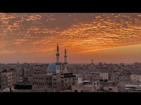 Sunset over Gaza Strip during call to prayer | AFP