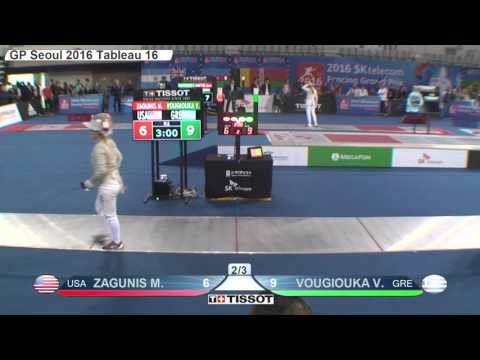 FE F S Individual Seoul GP 2016 T16 03 green ZAGUNIS USA vs VOUGIOUKA GRE
