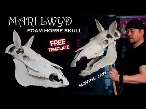 How To Make A Mari Lwyd Horse Skull Out Of EVA Foam - Free Template - Welsh Christmas Tradition