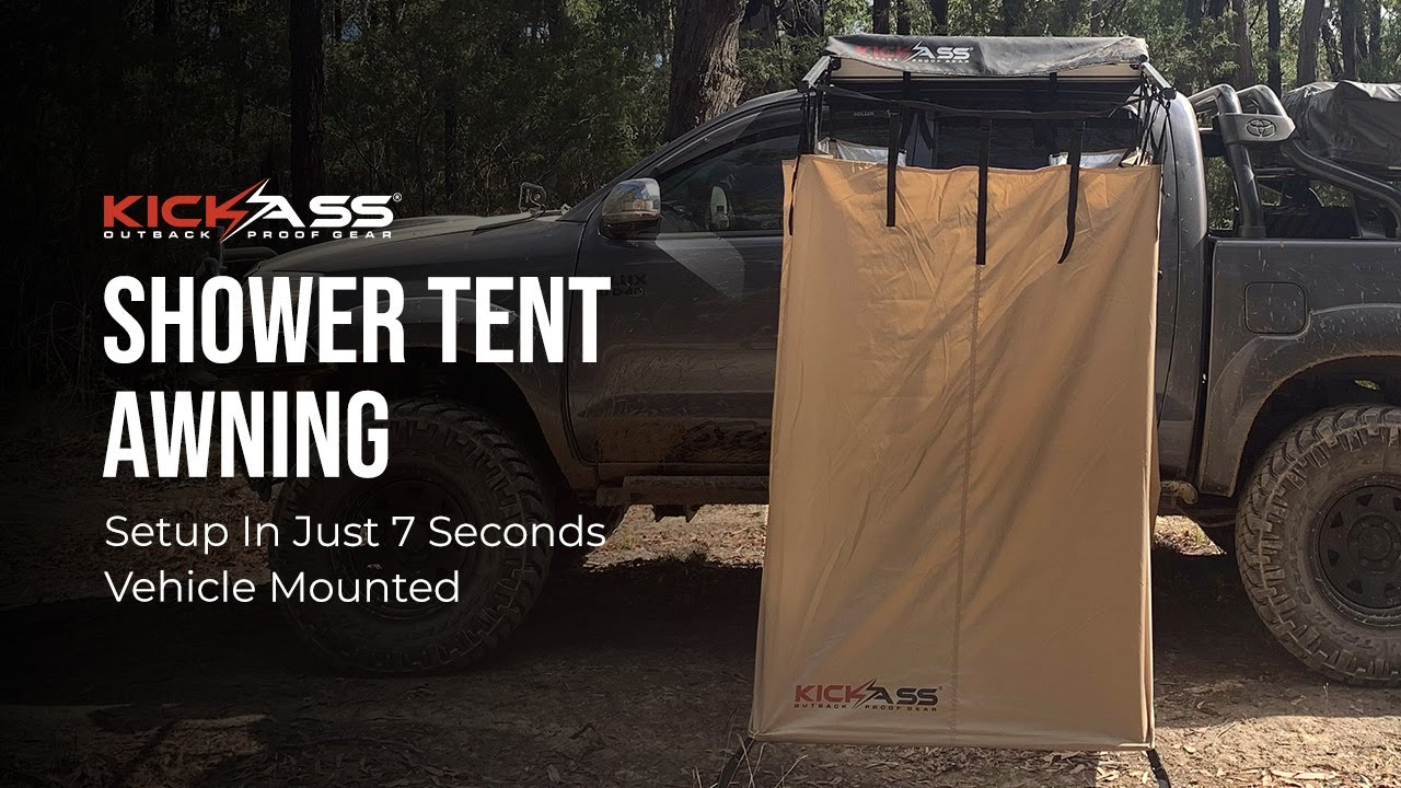 Watch detailed video of KickAss Shower Tent & Change Room with Camping Gas Hot Water