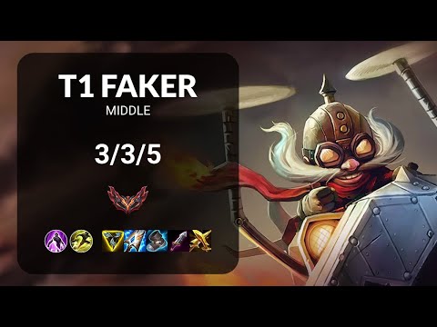 T1 Faker Corki vs Ekko MIDDLE - KR GRANDMASTER Patch 15.11