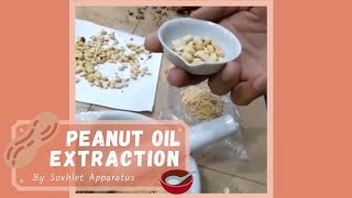 Peanut Oil Extraction by Soxhlet Apparatus.