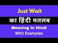 Just Wait Meaning in Hindi/Just Wait का अर्थ या मतलब क्या होता है.