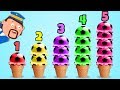 Learn Numbers With Yummy Soccer Balls Ice Cream Scoops Learning Cartoons For Kids