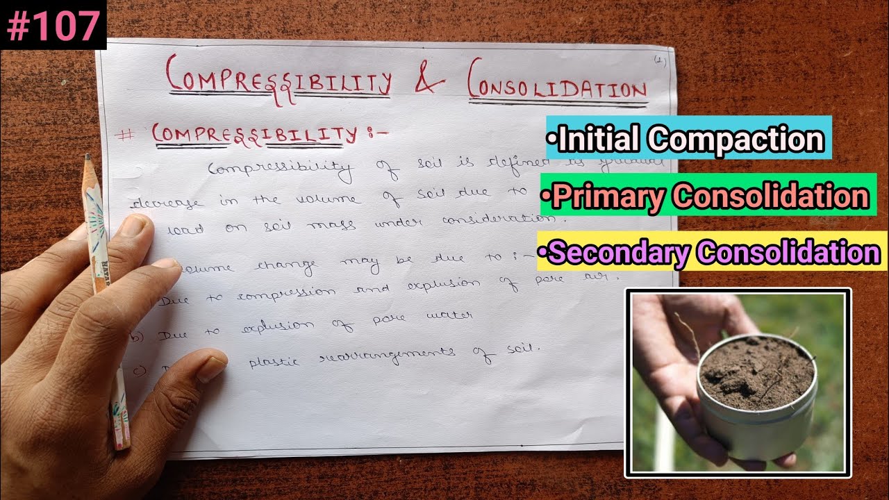 Geotechnical Engineering:- What is Compressibility and Consoildation / Types of Consolidation.