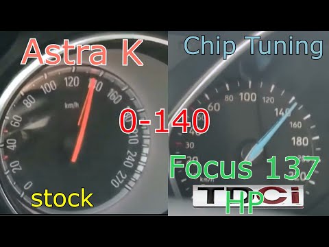 Ford Focus Chip Tuning 1.6 Tdci 137 Hp VS Opel Astra K 1.6 Cdti 136 Hp 0-140 Race