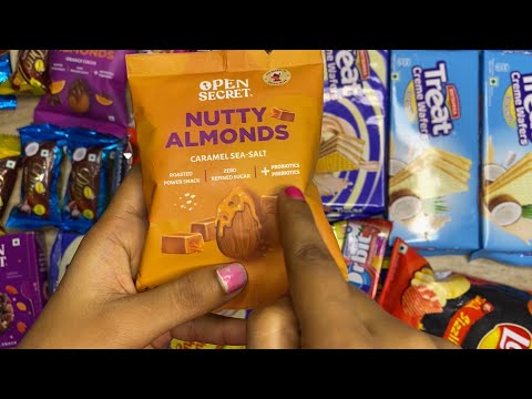 Unboxing open secret  nutty Almonds caramel sea -salt🤤🍓🍫🍫🍭😱😱😱