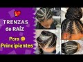 Como hacer TRENZAS DE RAÍZ paso a paso ?/TRENZAS PEGADAS paso a paso!✅