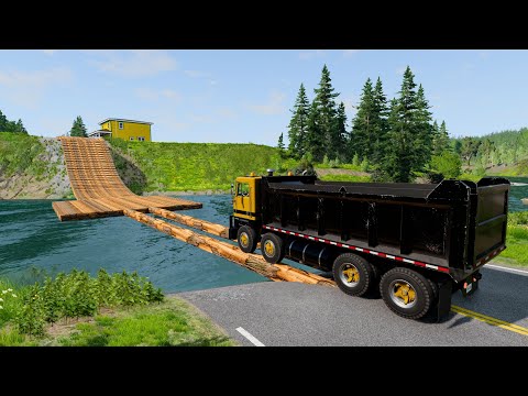 Mobil vs Log Bridge #1 - BeamNG Drive