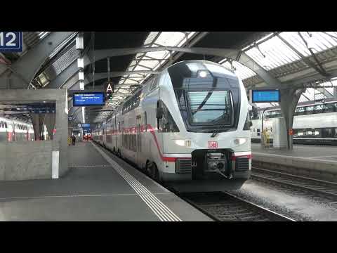 Bahnverkehr in Zürich Oerlikon und Zürich HB.