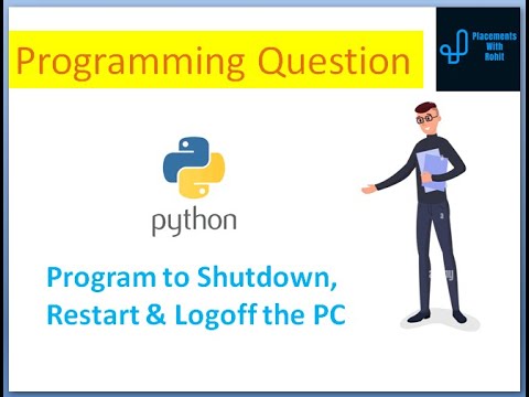 Program To Shutdown Restart Logoff The Pc Using Python Code Shutdown Restart Python Logoff