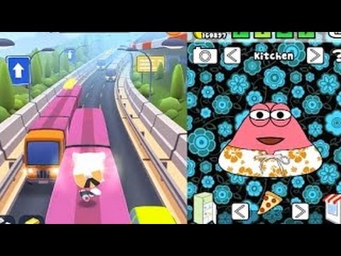 Talking Tom Gold Run VS Pou iPad Gameplay for Children HD