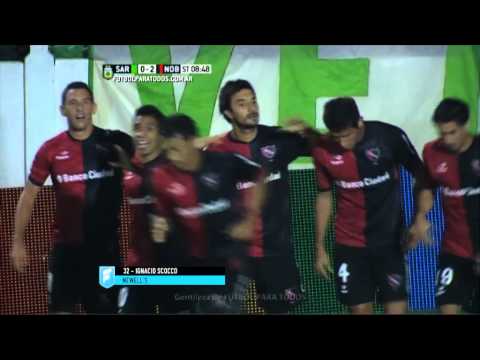 Gol de Scocco. Sarmiento 0 - Newell's 2. Fecha 5. Primera División 2015. FPT.