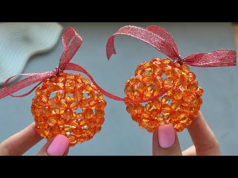 Beaded Christmas Ball Tutorial 🔮 Festive Decoration for Your Tree!
