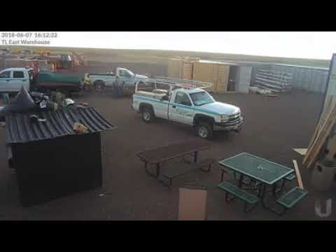 Lightning Strikes As Workers Scramble for Cover