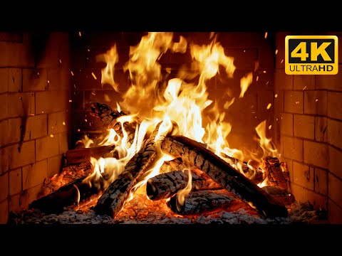 🔥 Kamin na drva (12 sati) s nježnim plamenom i šuštanjem za koncentraciju (Fireplace 4K)