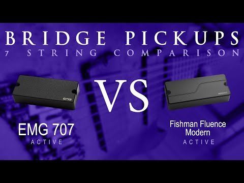 EMG 707 vs FISHMAN FLUENCE MODERN (ceramic) - 7 String Active Bridge Pickup Guitar Tone Comparison