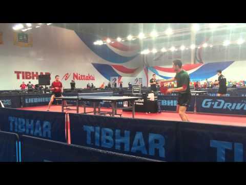 Joao Monteiro Marcos Freitas Training European Table Tennis Championships 2015,Ekaterinburg, Russia