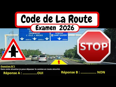 🚗 Test gratuit du code de la route 2026 📚 Complet #6