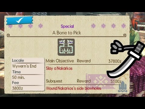 MHGU - Hub G4★ "A Bone to Pick" Nakarkos [Guild Style Long Sword & Palicoes]