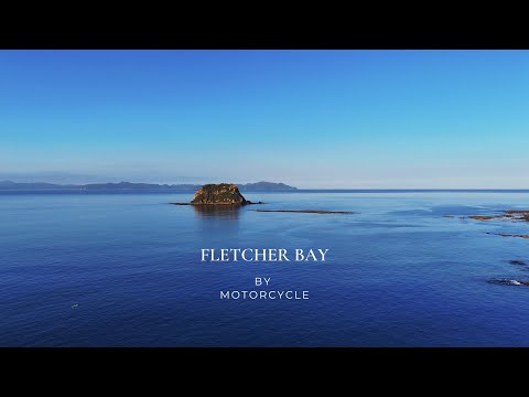 Travel to Fletcher Bay New Zealand by motorcycle.