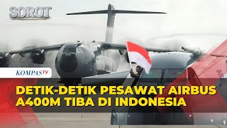 Download lagu Detik-Detik Pesawat Airbus A400M Pertama Indonesia Tiba di Jakarta, Disambut Water Salute mp3