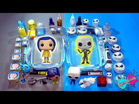 Mezclando Coraline VS Jack Skellington en Slime - Supermanualidades