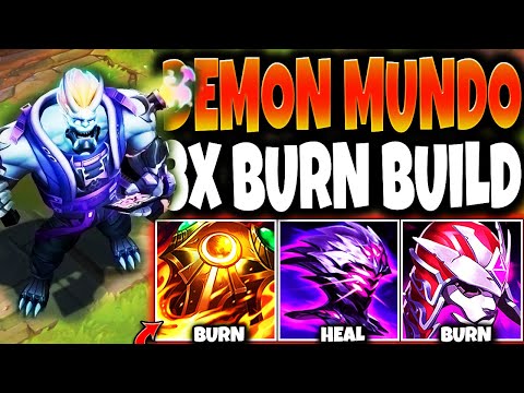 New Street Demon Mundo Skin and my OP 3x MAX BURN BUILD vs tricky Enemies 🔥💪 League of legends
