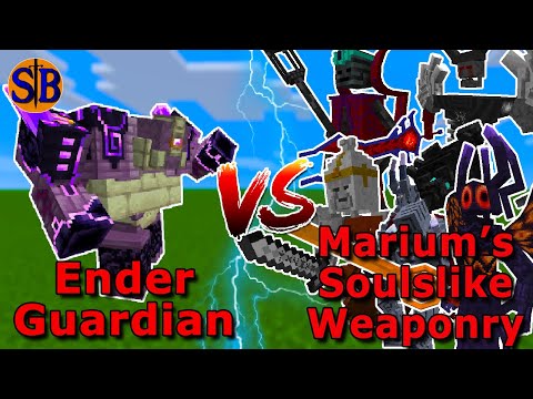 Ender Guardian vs Marium's Soulslike Weaponry | Minecraft Mob Battle