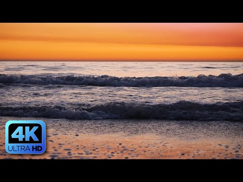 8 Hours Relaxing Sunset and Calming Waves - St. Pete Beach, Florida - 4K