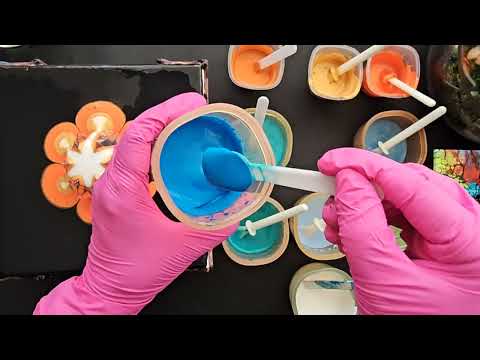 156 Beautiful Flower Dip Painting! Acrylic Pour Art