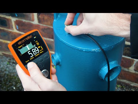 Part of a video titled How to measure material thickness using the Elcometer MTG8 ...