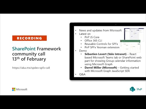 SharePoint PnP - SPFx & JavaScript SIG community call – 13th of February 2020