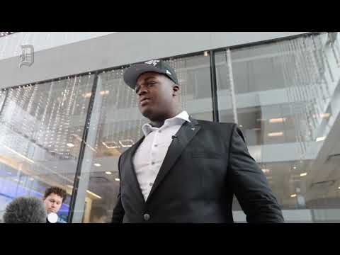 Dallas Cowboys first round draft pick Tyler Smith arrives at The Star in Frisco, Texas