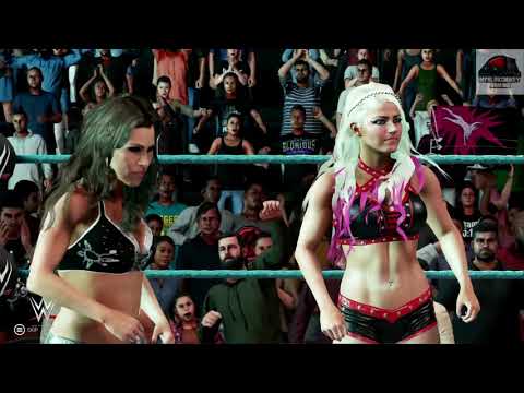 WWE 2K19 - Alexa Bliss & Mickie James vs Lana & Maryse - Tag Team Championship Match Evolution PPV