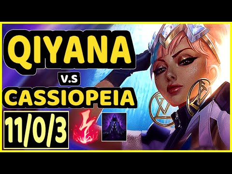 VOYBOY (QIYANA) vs CASSIOPEIA - 11/0/3 KDA MID GAMEPLAY - NA Ranked MASTER