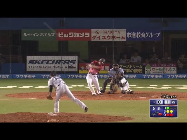 【8回表】欲しいところで打ったのはライオンズ・秋山のバット!! 21号2ランで追加点!! 2017/8/12 M-L