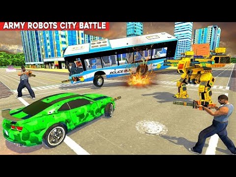 Army Bus Robot Car Game 3D: Bus Robot Driving Game @gamemax5012