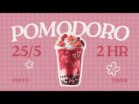 𝕤𝕥𝕣𝕒𝕨𝕓𝕖𝕣𝕣𝕪 𝕞𝕚𝕝𝕜 𝕓𝕠𝕓𝕒 💗 𝟸𝟻/𝟻 𝟺𝚂𝙴𝚃𝚂 𝟸𝙷𝚁 | pomodoro focus timer | cozy cafe music | study with me