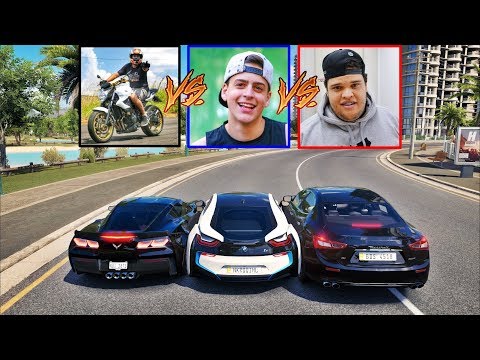 CORVETTE DO RENATO GARCIA VS BMW I8 DO JON VLOGS VS MASERATI DO EDUKOF - FORZA HORIZON 3 - GAMEPLAY